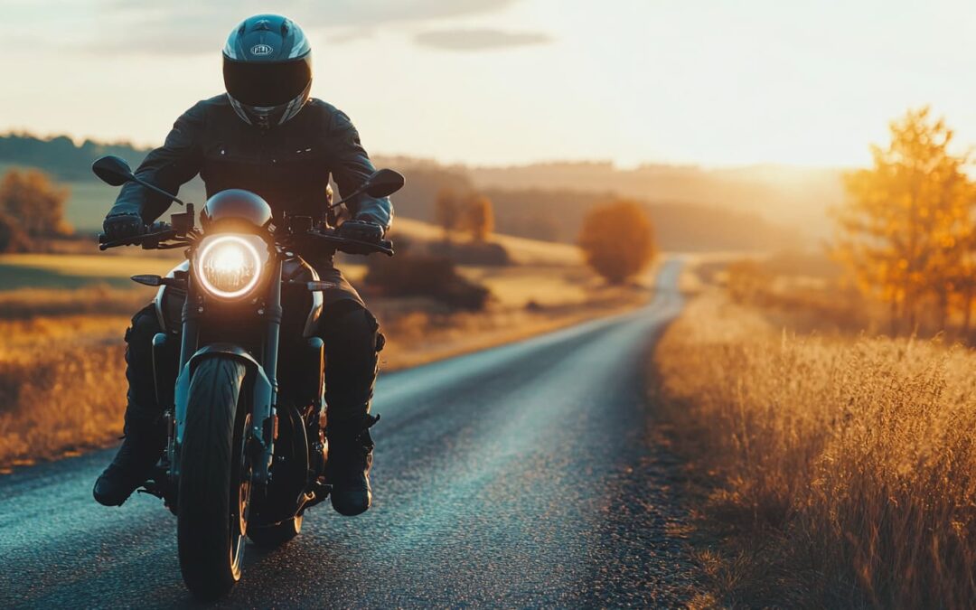 Motorcyclist driving