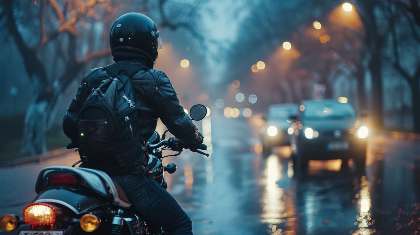 Motorrijder op straat